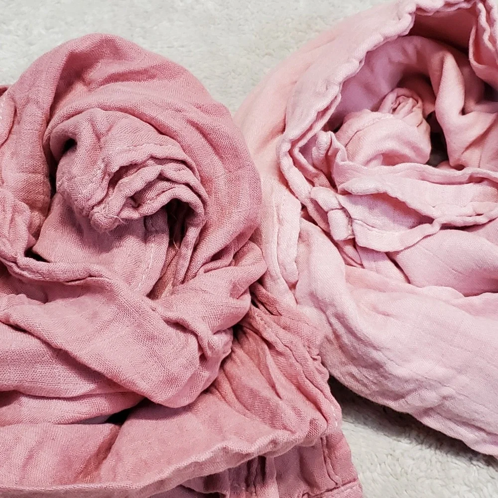 Momcozy Pink‎ Rust Brown Bamboo Swaddle Wrapping Baby Infant Blankets Set